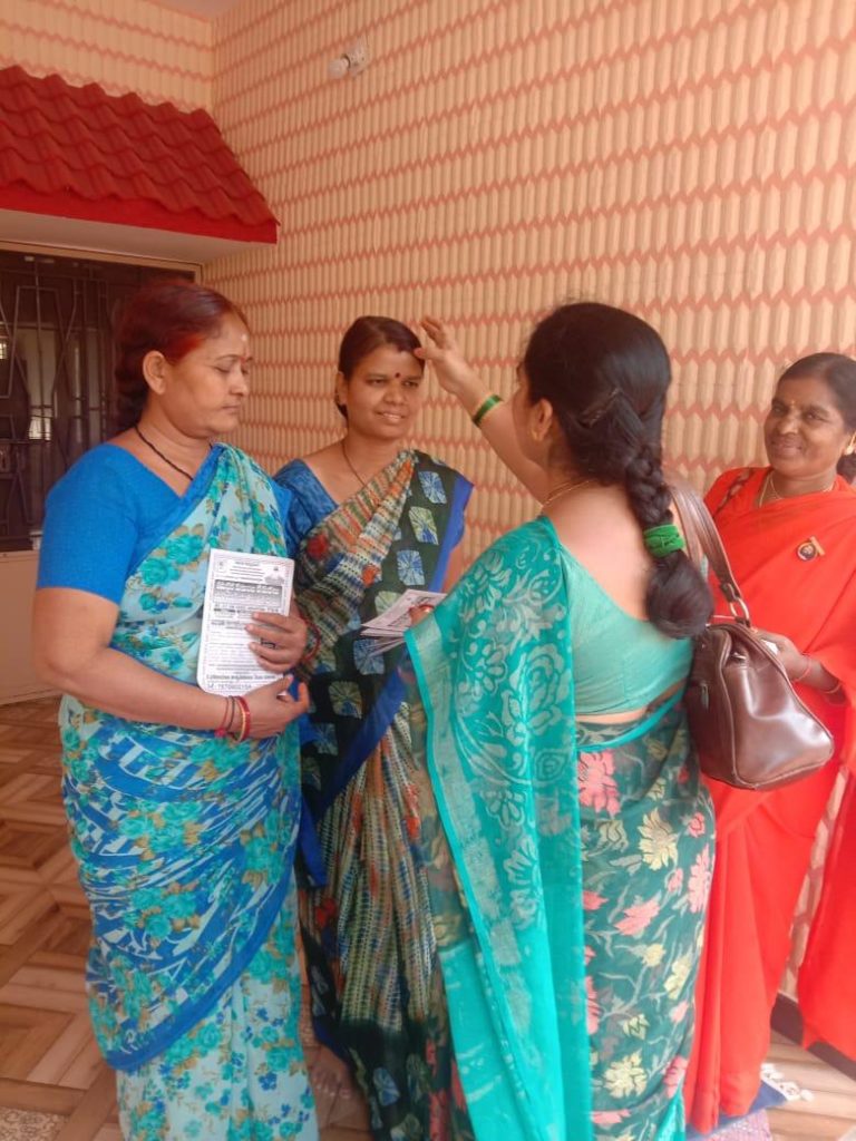 Vishwamahilas in the Satprachar of Vasudaika family celebrations. aumaujaya