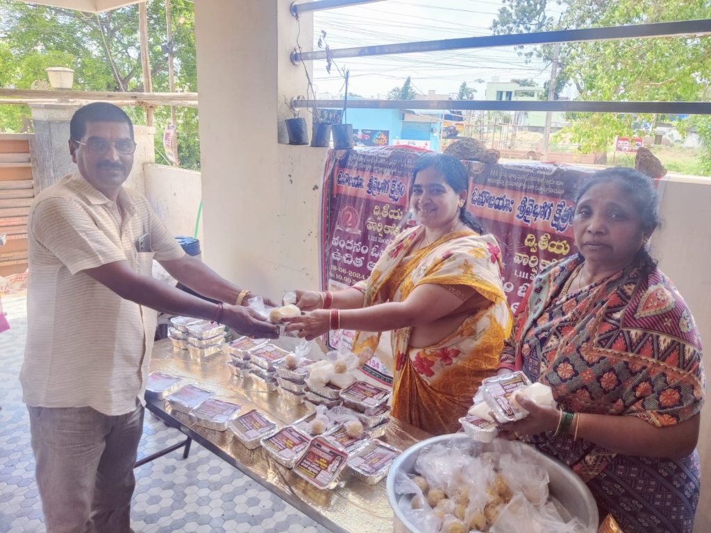 Food distribution on 18-6-2024 second Anniversary - Sri Vaibhoga Kshetram at Nellore 1