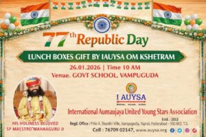 Celebrating the Spirit of India: 77th Republic Day Marked with Service at AUM Kshetram, Hyderabad
