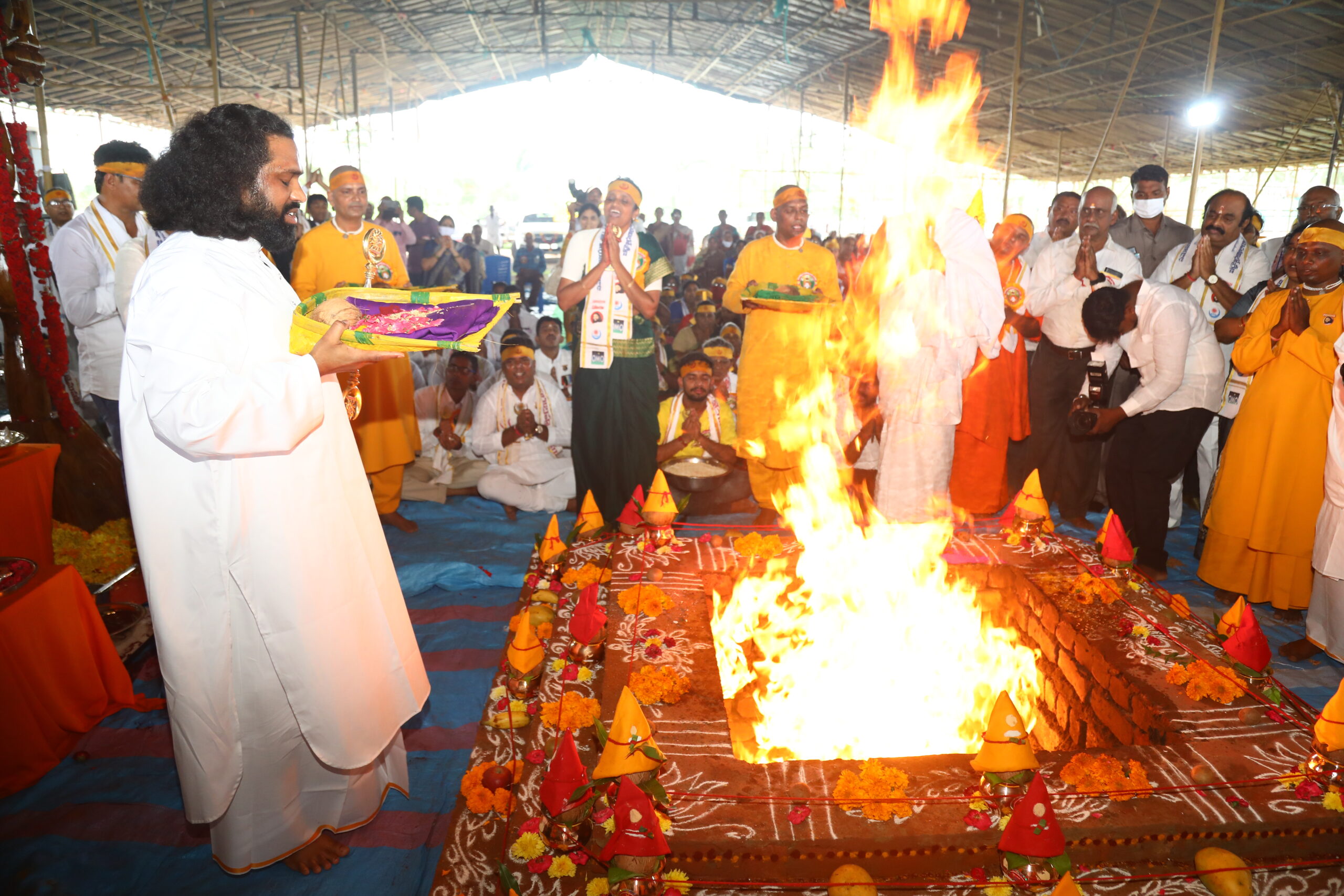 aumaujaya guru pournami at kaikalur - yagna poornahuthi 2022