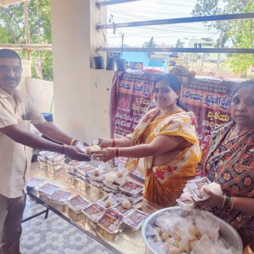 Food distribution on 18-6-2024 second Anniversary - Sri Vaibhoga Kshetram at Nellore 1