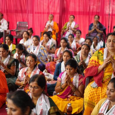 devotees doing meditation - ADCY May 2024.